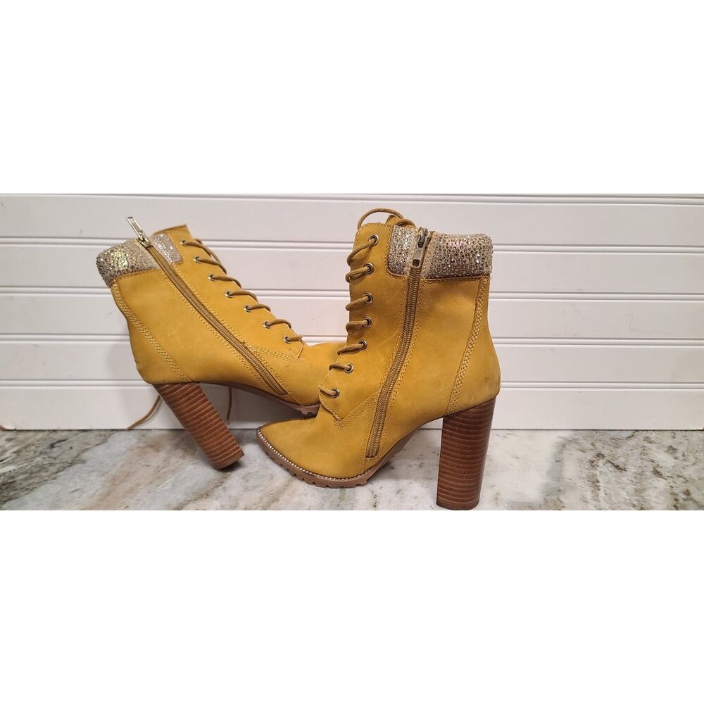 Steve Madden Womens Karmen Leather Tan Lace Up Pointed Boots Size 7.5 NWT